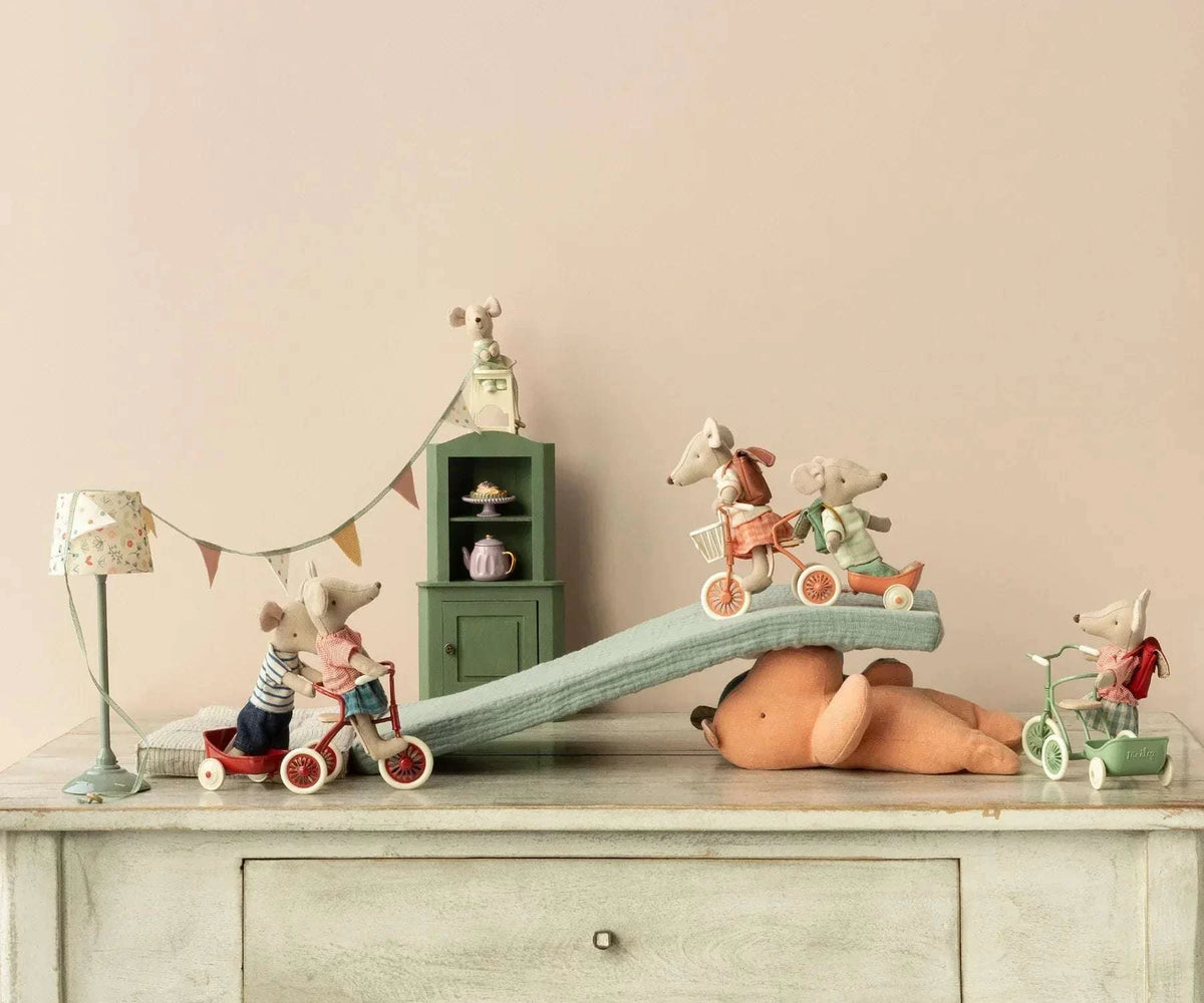 Maileg Tricycle Mouse Big Brother, Mint - Caitly
